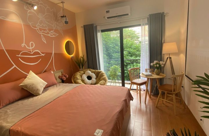 Sunset Room- 403KDT- Cách BigC Thăng Long 1km/ Máy chiếu Netflix, Khép kín, Bếp